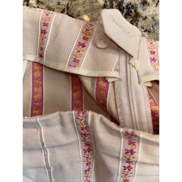 Piazza Sempione Jacquard Audrey Pants Champagne Ivory Cropped IT 48 US 12 - Picture 9 of 10